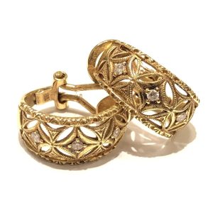 K18 18金 ダイヤ 0.18ct イヤリング